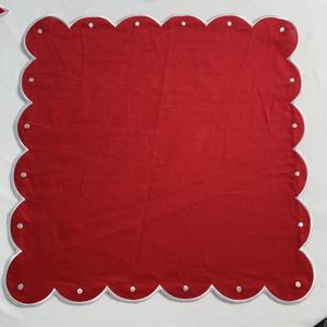 Tapis de serviette en dentelle brodée napperon en coton imperméable pour table à manger de mariage Style à carreaux avec tissu en dentelle - Product Image 3