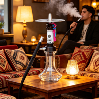 Ensemble de chicha tactique en acier inoxydable, style arabe, avec 1 tuyau et accessoires