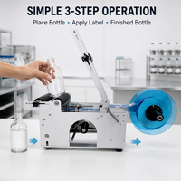 Nouvelle machine d'étiquetage électrique pour petites bouteilles en plastique et en verre, canettes, bouteilles MT50, machine d'étiquetage électrique pour bouteilles rondes, machine à coller des étiquettes en papier