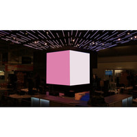 Écran LED Cube de location intérieur populaire P2.6, 45 degrés, panneau LED 500x500mm, épissure transparente, écran publicitaire LED Cube