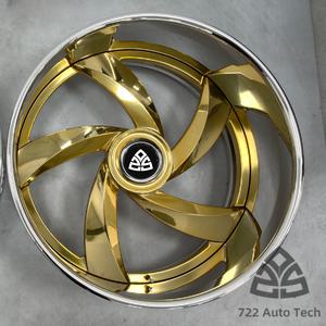 722auto Jantes forgées deux pièces très demandées 20 22 24 26 28 pouces pour camion, compatibles Impala SS Cutlass Vert - Product Image 3