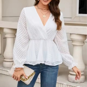 Nouvelle Blouse en Chiffon Unie Tendance pour Femme – Élégante et Décontractée pour l'Été - Product Image 5