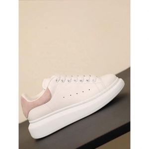 High-Top White Sneakers Thick-Soled Cowhide 5cm Platform Muffin Height Lace-Up Sporty Retro Walking Shoes - Product Image 3