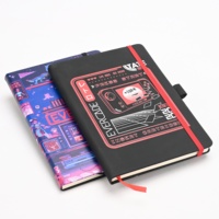 Carnet à couverture rigide personnalisé pour jeux vidéo avec bande élastique |   Agenda A5 A6 B5 |   Couverture imprimée + porte-stylo |   Vente en gros