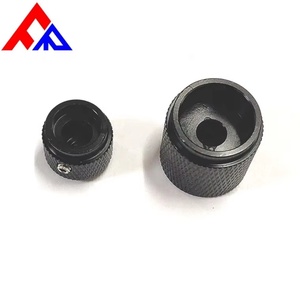 Customized 19mm Diameter CNC Black Anodized Audio <b>Knob</b> <b>Guitar</b> <b>Knob</b> Switch Electronic Accessory - Product Image 4