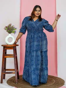 DEEBACO Robe longue évasée pour femme, en rayonne tissée rayée, à nouer, manches longues, coupe ample, style décontracté, élégant, festif, pour l'automne et les loisirs - Product Image 5