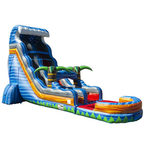 Toboggan aquatique gonflable Blue Crush <span class=keywords><strong>de</strong></span> 18 pieds avec piscine <span class=keywords><strong>de</strong></span> plongée, château gonflable durable pour le plaisir en plein air - Product Image 1