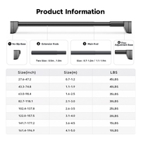 ARODDY Tringle à rideau extensible sans perçage, anti-rouille, en acier de 32 mm, 62,9-137,7 pouces, pour fenêtre en baie, de notre usine avec 20 ans d'expérience