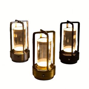 LED Night Table Lamp ABS Plastic Rechargeable Dimmable 3 Temperatures Black European Design Home Decoration Outdoor Reading - Product Image 1