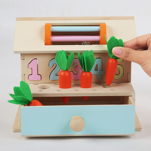 Maison de jouets éducatifs polyvalents <span class=keywords><strong>Montessori</strong></span> Tiroirs en bois Boîte à monnaie pour l'apprentissage de la coordination des formes de couleurs - Product Image 2