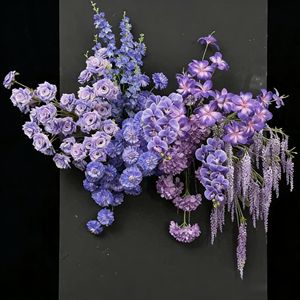 Colección de Flores Artificiales Serie Púrpura, Hechas a Mano, Suaves, Personalizables con Imagen, Material Floral, Arreglos para Bodas, Decoración DIY para el Hogar - Product Image 1