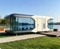 Capsule spatiale préfabriquée, maison mobile, cabane de vacances, hébergement de villégiature panoramique, chambre d'hôtes, hôtel de camping, chambre d'hôtes, capsule spatiale préfabriquée