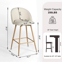 Tabourets de bar modernes à dossier haut, ergonomiques, élégants, pour cuisine, bar à domicile, salle à manger, restaurant, appartement