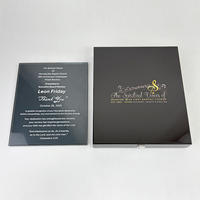 Boîte en bois noire pliable personnalisée en gros avec plaque de certificat noire transparente Plaques de récompense MH-MJ0472