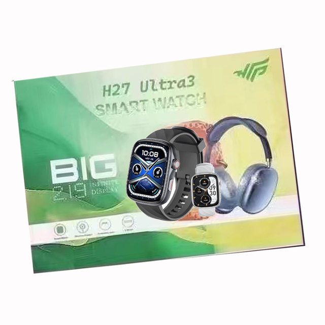 2026 H27 Ultra3 Smart Watch IP67 Alloy Case Big Screen BT Call Connected TWS Support Wireless Charging 4 Strap Set Headphones