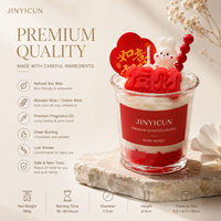 Bougie parfumée personnalisée OEM ODM en forme de lapin porte-bonheur, bougie en cire de soja à étiquette privée pour les fêtes, la vente au détail et la décoration intérieure