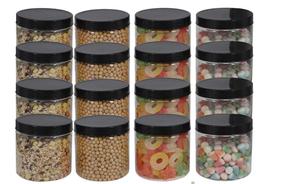 Pots de fleurs de thon en plastique PET personnalisés de 3.5g 100ml avec couvercles noirs scellés-contenants d'emballage comestibles en plastique transparent 2oz 4oz Zkittlez - Product Image 4