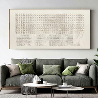 Nouvelle Peinture Acrylique Purement Peinte à la Main sur Toile avec Feuille d'Or et Texture 3D, Cadre en Plastique, Style Minimaliste Moderne, Décoration Murale Artistique pour Salon