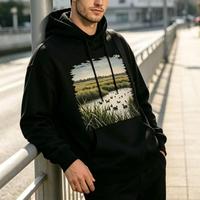 Vêtements en molleton sur mesure ODM, coupe ample, pour sweat-shirt graphique personnalisé avec impression DTF.