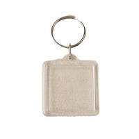 Porte-clés moderne en acrylique/plastique transparent, cadre photo vierge DIY, pendentif pour clés, idéal pour les zones touristiques