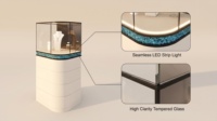 Vitrine de présentation de bijoux en bois laqué sur mesure avec éclairage LED pour mobilier de magasin de bijoux