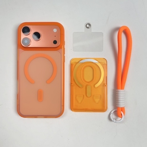 เคส PC ผิวด้านมีช่องใส่บัตรแบบใสสำหรับ iPhone 17 <span class=keywords><strong>PRO</strong></span> MAX เคสมีสายคล้องแม่เห<span class=keywords><strong>ล</strong></span>็กกันกระแทกสำหรับ iPhone 14 15 16 - Product Image 1
