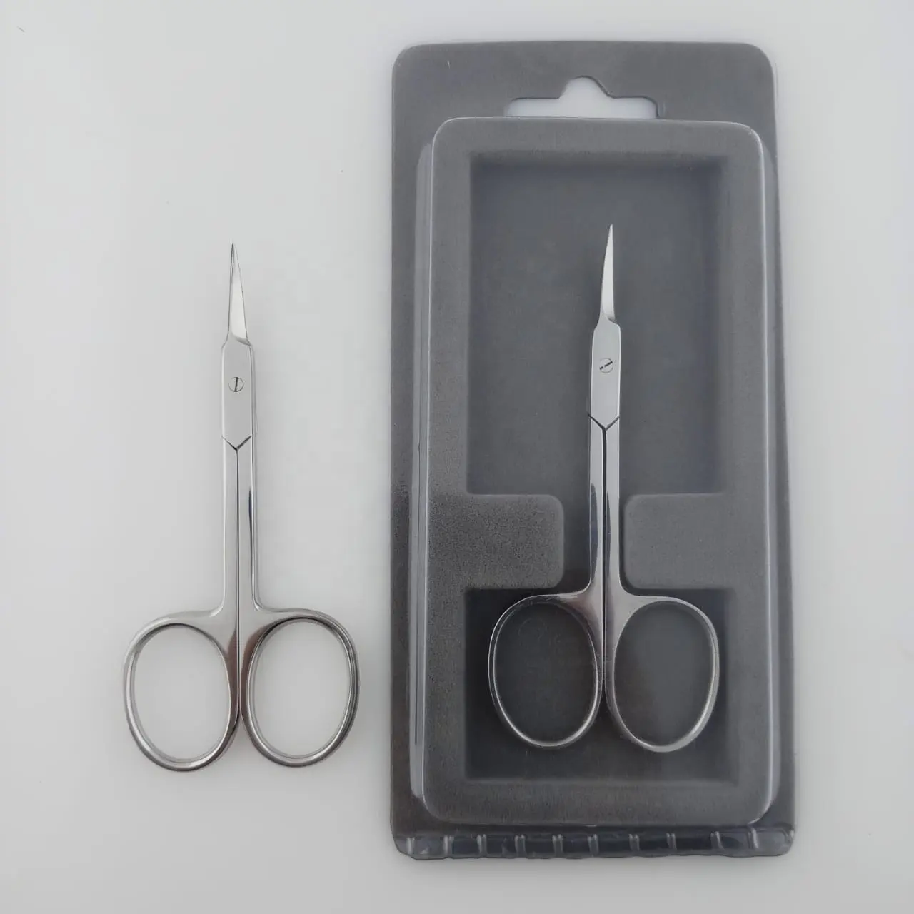 Ciseaux à cuticules professionnels, lot de 2 pièces, ciseaux à sourcils, pointe Fine 3.5 pouces