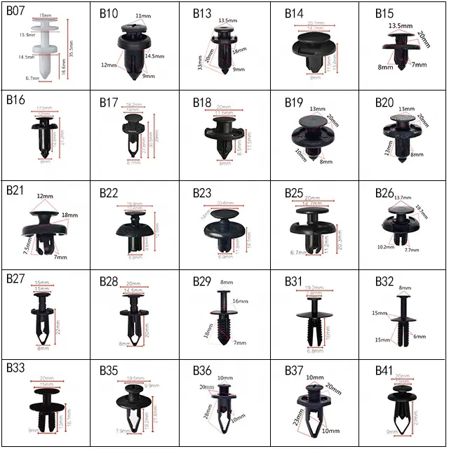 car nylon fasteners clips auto plastic push screw rivets