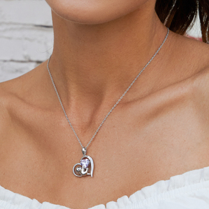 Collar con Colgante de Cobre en Forma de Corazón con Circonita Cúbica, Plateado en Plata, Estilo Romántico, Joyería Unisex para Uso Diario - Product Image 6