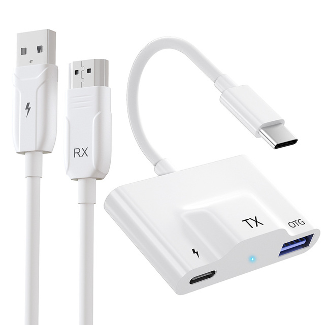 Wireless HDMI Transmitter and Receiver 1080P Wireless HDTV Extender 2.4/5GWIFI Wireless Mirror Screen Streaming USB-C Extender