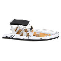 Bateau pneumatique rigide RIB-680 Hypalon 1,2 mm en PVC, coque en fibre de verre, plancher en aluminium, stable, 12 personnes, pour la pêche sportive et la dérive