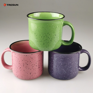 Durable Thick Walled Camping Style <b>Large</b> Capacity Microwave Dishwasher Safe Enamel Vintage Porcelain Mugs <b>Cups</b> for Coffee - Product Image 6