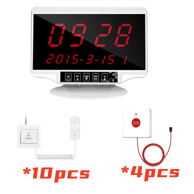 Hospital Wireless Nurse Patient Calling System Nursing Call Equipment with 10pcs Ward Call Buttons+4pcs Bathroom SOS Buttons