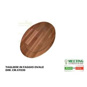Tagliere Ovale in Faggio 47x30cm, Utensile da Cucina Essenziale e Durevole - Product Image 1