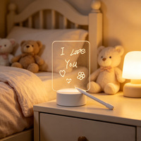 Tableau d'écriture LED réutilisable, veilleuse, contrôle tactile ABS, bloc-notes USB, cadeau créatif pour anniversaire/Noël, enfants, couple, maison