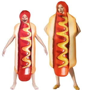 2024 kostum pesta Halloween gaya baru kostum Cosplay wanita Hot Dog pakaian penampilan panggung ukuran bebas