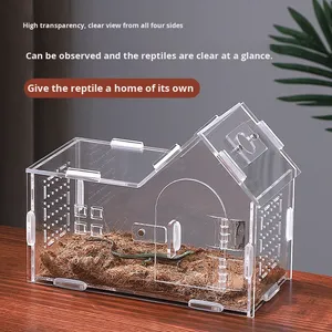Terrario in Acrilico Altamente Trasparente per Allevamento di Rettili, Scatola Espositiva per Ragni, Lucertole, Gechi, Piccolo Habitat Ecologico per Mangiatoie di Rettili - Product Image 3