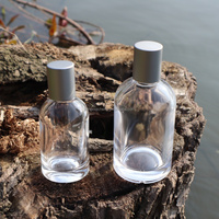 Botol Parfum Kaca Lab Mewah 30ml, Leher Bulat, Transparan, dengan Pompa Semprot, Kosong