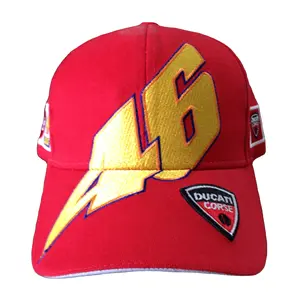 Wholesale Men Women Custom Red 6 Panel Hats Structured Baseball Cap With Embroidery Decoration