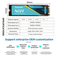 SSD M.2 NGFF Tuoweite 2280 Chip NGFF Berkualitas Tinggi Rekondisi 120G-512GB SSD untuk Desktop Laptop Internal Solid State Disk NGFF