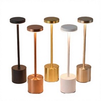 Lampe de table LED pour restaurant, lumière de dîner décorative pour bar, interrupteur tactile moderne, rechargeable, abat-jour en métal, intensité réglable