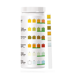 HORYZON W-6 Bandelettes de <span class=keywords><strong>test</strong></span> SPA multiparamètres 6-en-1 pour bain à remous, kit professionnel d'analyse de l'eau (<span class=keywords><strong>pH</strong></span>, chlore, CYA, dureté) – 100 bandelettes - Product Image 6
