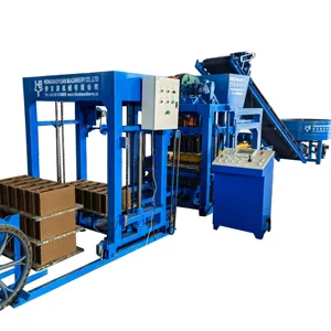 Jamaica QT4-25 complete auto concrete hollow block machine produce 6,8 inch cement hole bricks