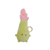 Porte-clés en peluche aubergine mignon - Outil d'écriture en peluche douce avec clip pour l'école et la décoration de sac