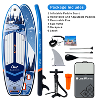 Tabla de Paddle Inflable Premium de 11 pies x 33 pulgadas con Gráfico Nevado y Bomba, BLUEWAYS Frozen Lake Expedition SUP para Deportes de Invierno