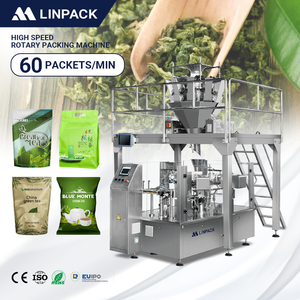 Máquina de embalaje de bolsa Doypack prefabricada automática de alta calidad LINPACK para té verde rojo soja riñón grano de café - Product Image 1