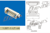 JINDA 1.25T-1-LT 1.25mm Pitch JST Male Replacement Connector Wire SMT Mounting LED PCB ODM/OEM Custom 2P-16P