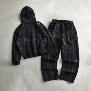 Ensemble sweat à capuche et pantalon de survêtement pour homme KIingSen OEM, en tissu éponge de haute qualité, 100% coton respirant, imprimé en sérigraphie - Product Image 5