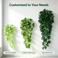 Foglie Artificiali di Monstera in Plastica Premium da 65cm, Motivo in Seta, per Decorazione Murale di Negozi e Hotel, Foglie Finte di Edera Pendenti