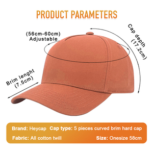 Cappelli da uomo Heycap personalizzati a 5 pannelli con visiera curva, certificati OEKO-TEX, modello A-frame, corona a profilo alto, regolabili con chiusura snapback - Product Image 2